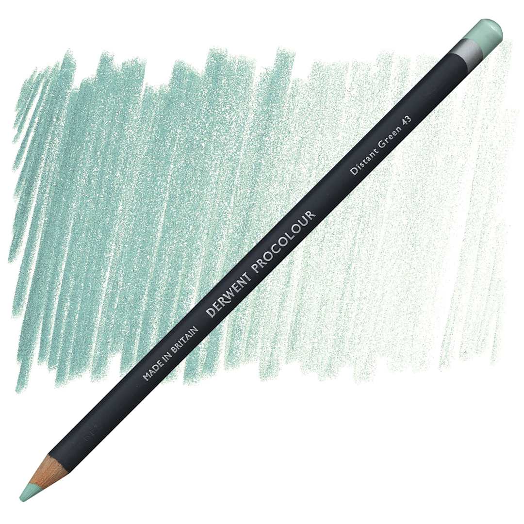 Open in modal - Derwent ProColour Colored Pencil - Distant Green pencil and swatch