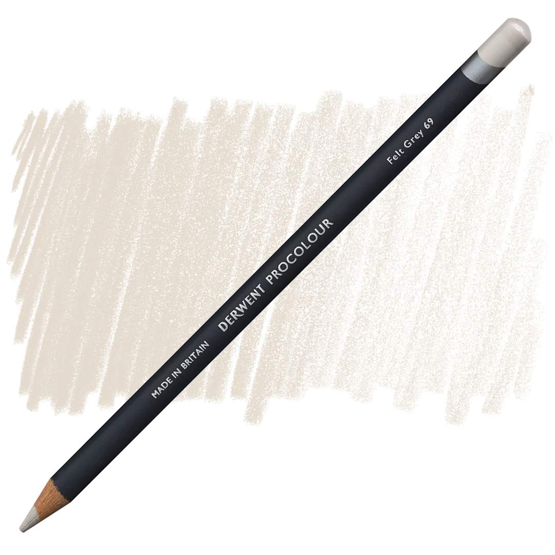 Open in modal - Derwent ProColour Colored Pencil - Felt Grey pencil and swatch