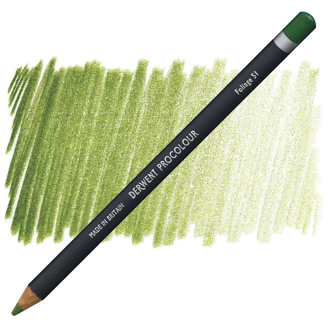 Open in modal - Derwent ProColour Colored Pencil - Foliage pencil and swatch