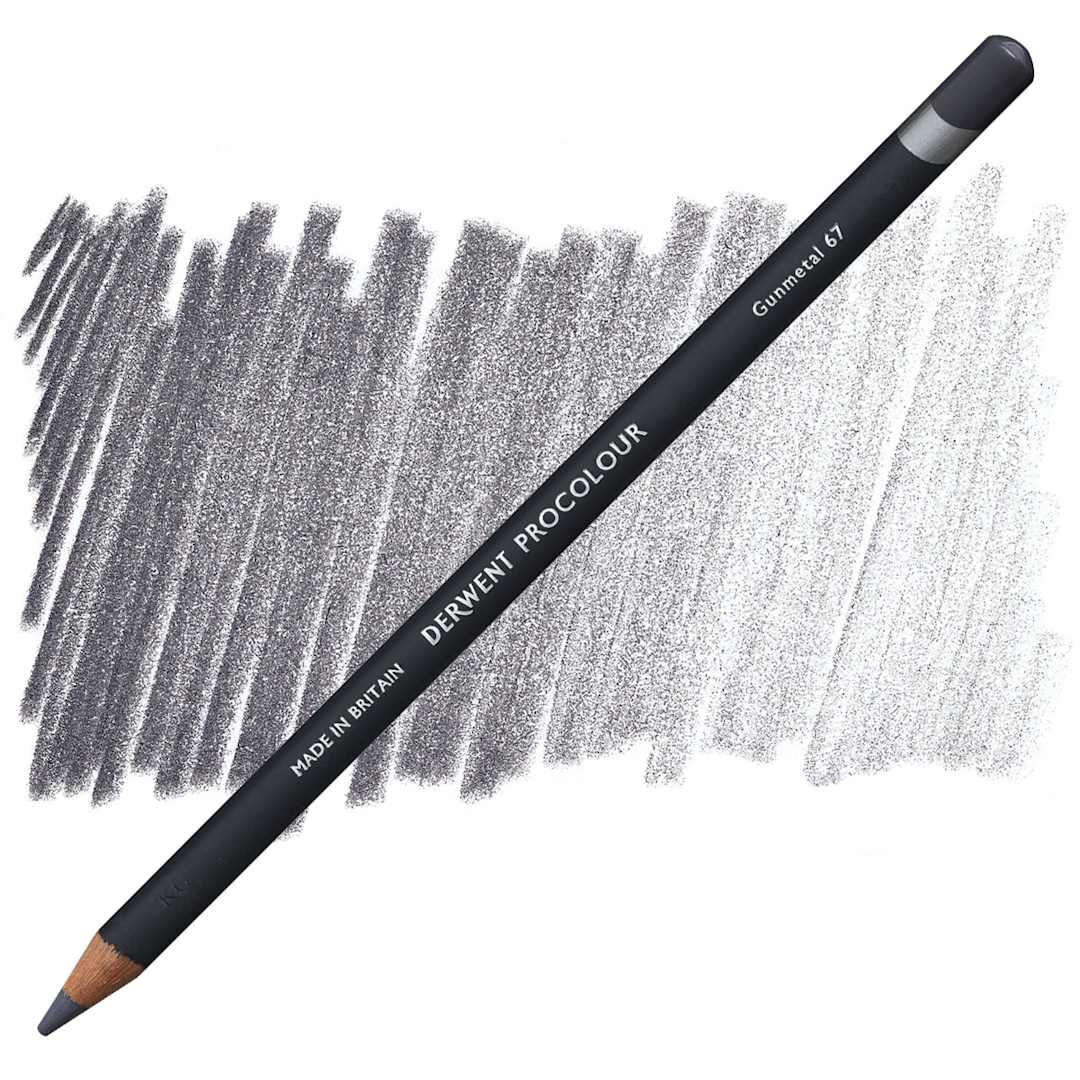 Open in modal - Derwent ProColour Colored Pencil - Gunmetal pencil and swatch