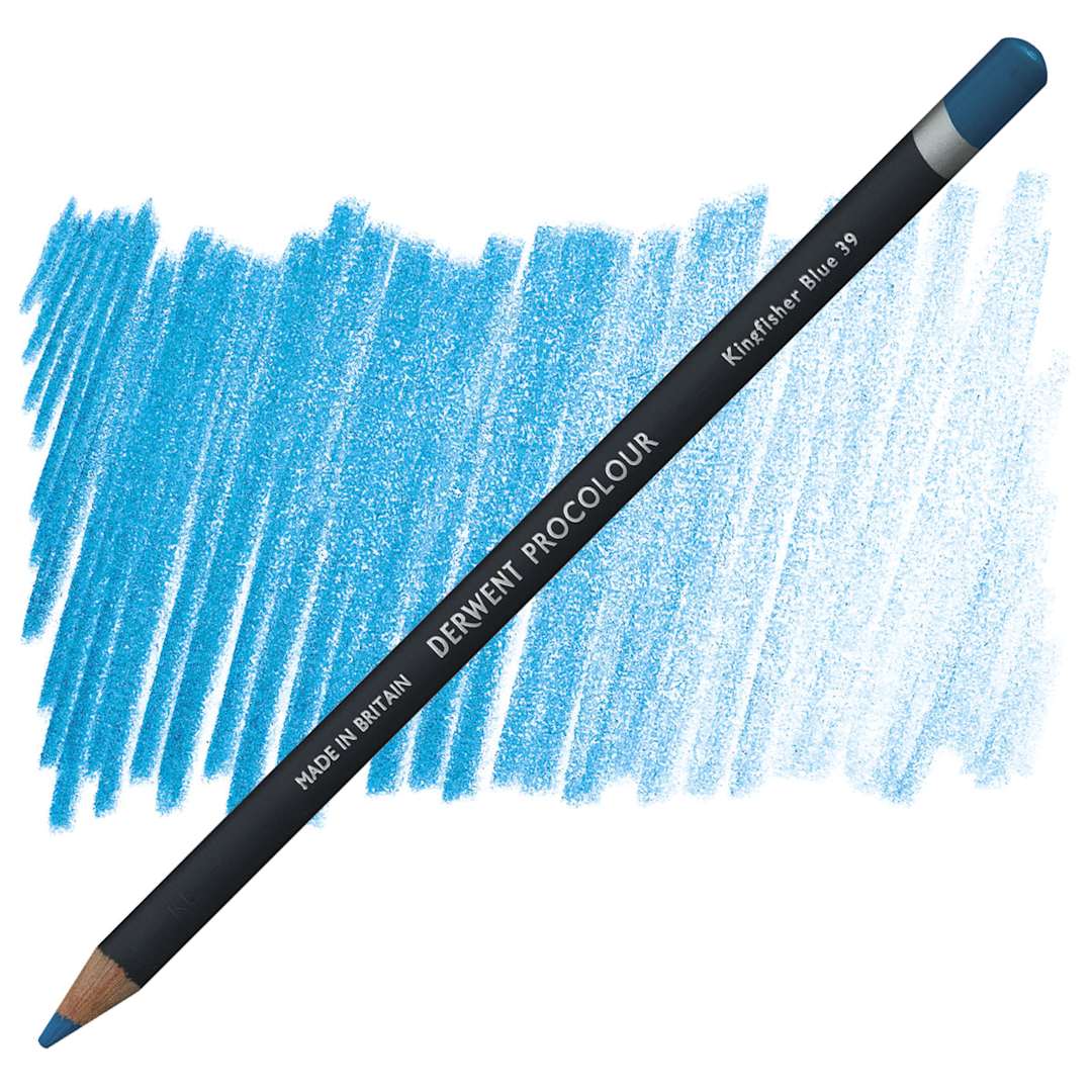 Open in modal - Derwent ProColour Colored Pencil - Kingfisher Blue pencil and swatch