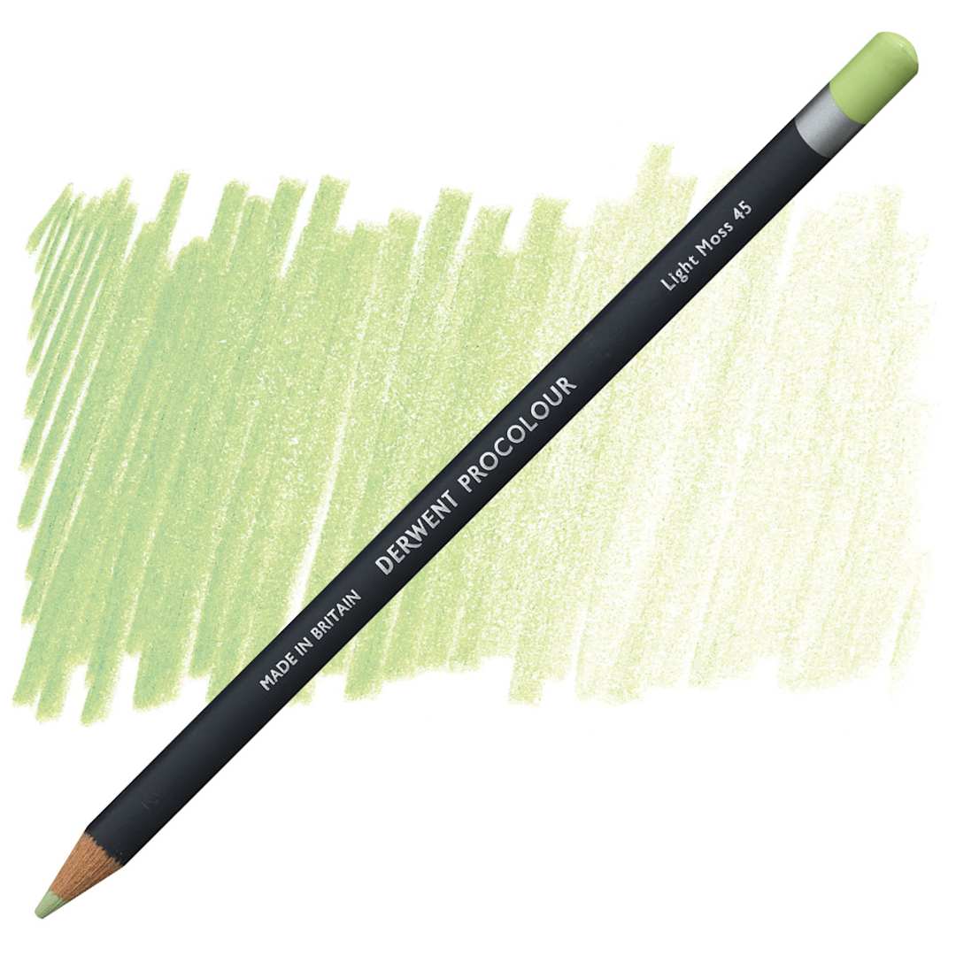 Open in modal - Derwent ProColour Colored Pencil - Light Moss pencil and swatch