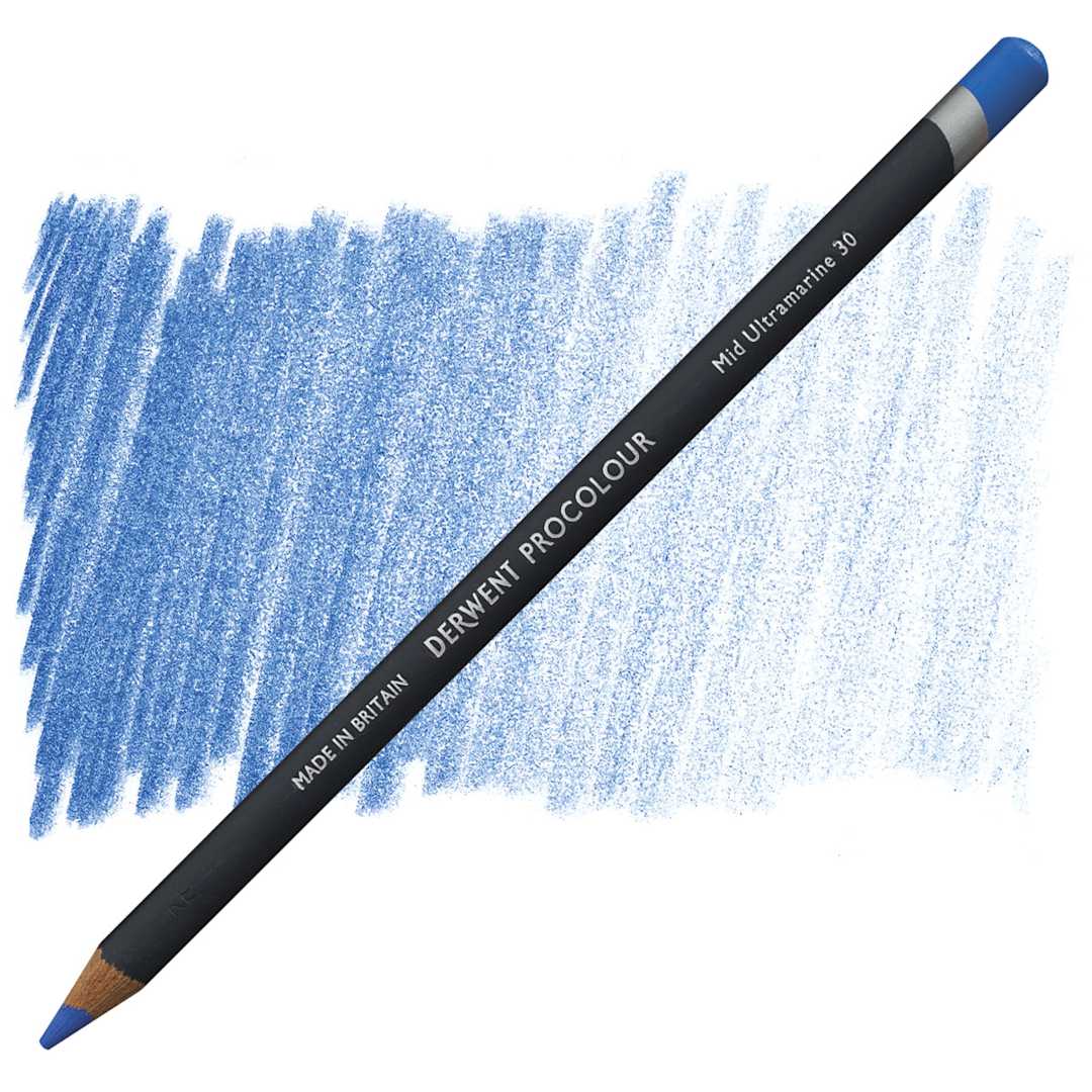 Open in modal - Derwent ProColour Colored Pencil - Mid Ultramarine pencil and swatch