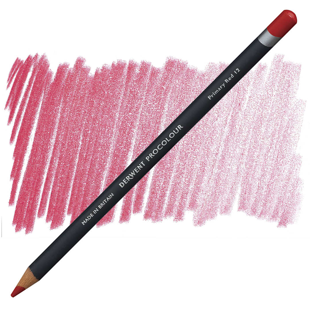 Open in modal - Derwent ProColour Colored Pencil - Primary Red pencil and swatch