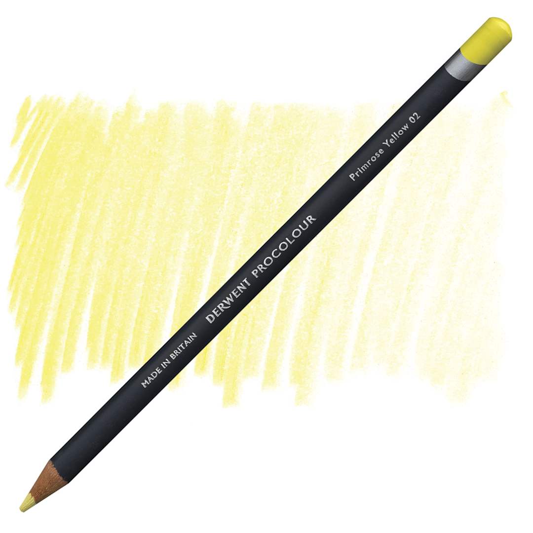 Open in modal - Derwent ProColour Colored Pencil - Primrose Yellow pencil and swatch