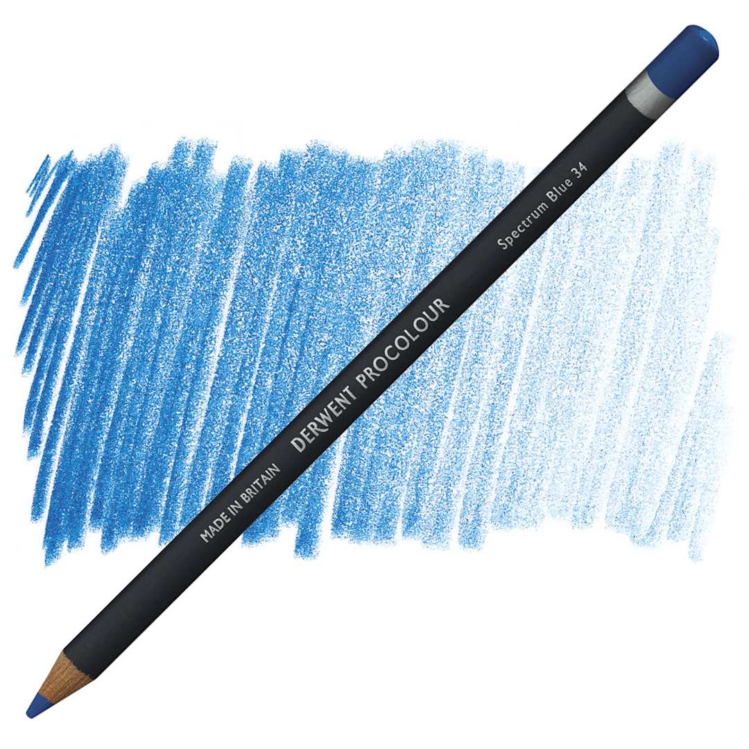 Open in modal - Derwent ProColour Colored Pencil - Spectrum Blue pencil and swatch