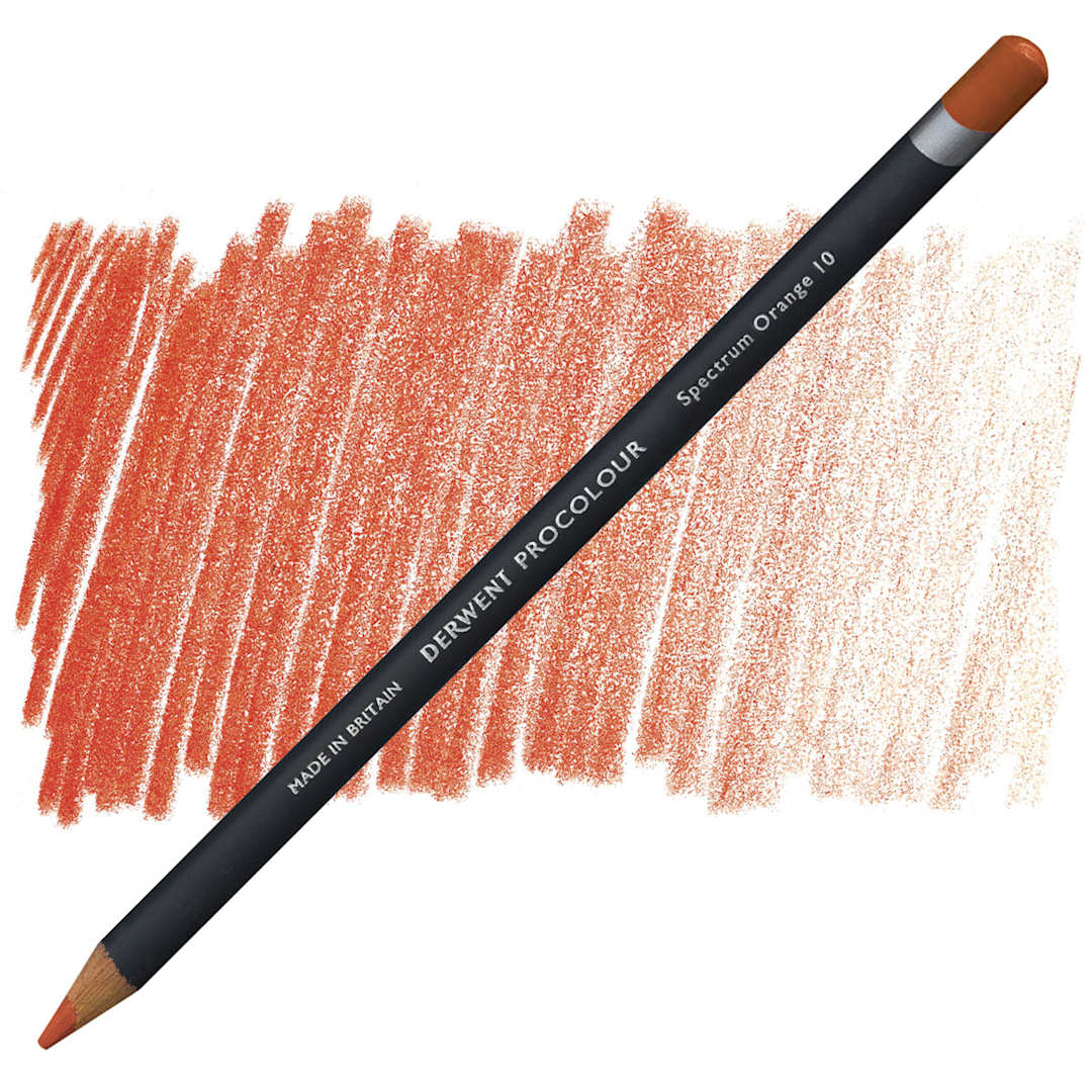 Open in modal - Derwent ProColour Colored Pencil - Spectrum Orange pencil and swatch