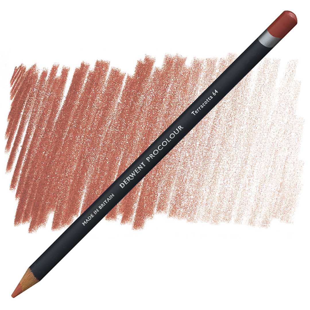 Open in modal - Derwent ProColour Colored Pencil - Terracotta pencil and swatch