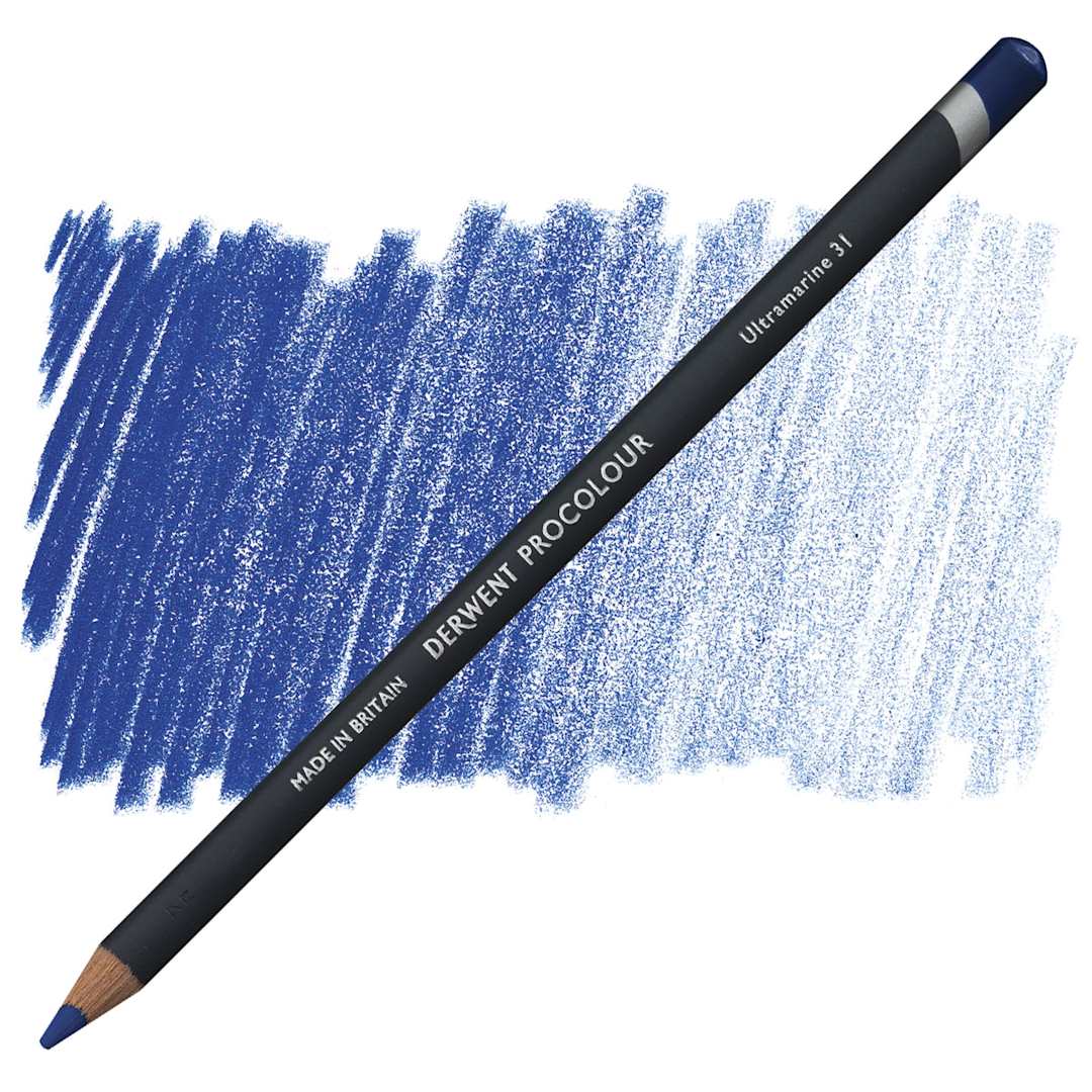 Open in modal - Derwent ProColour Colored Pencil - Ultramarine pencil and swatch