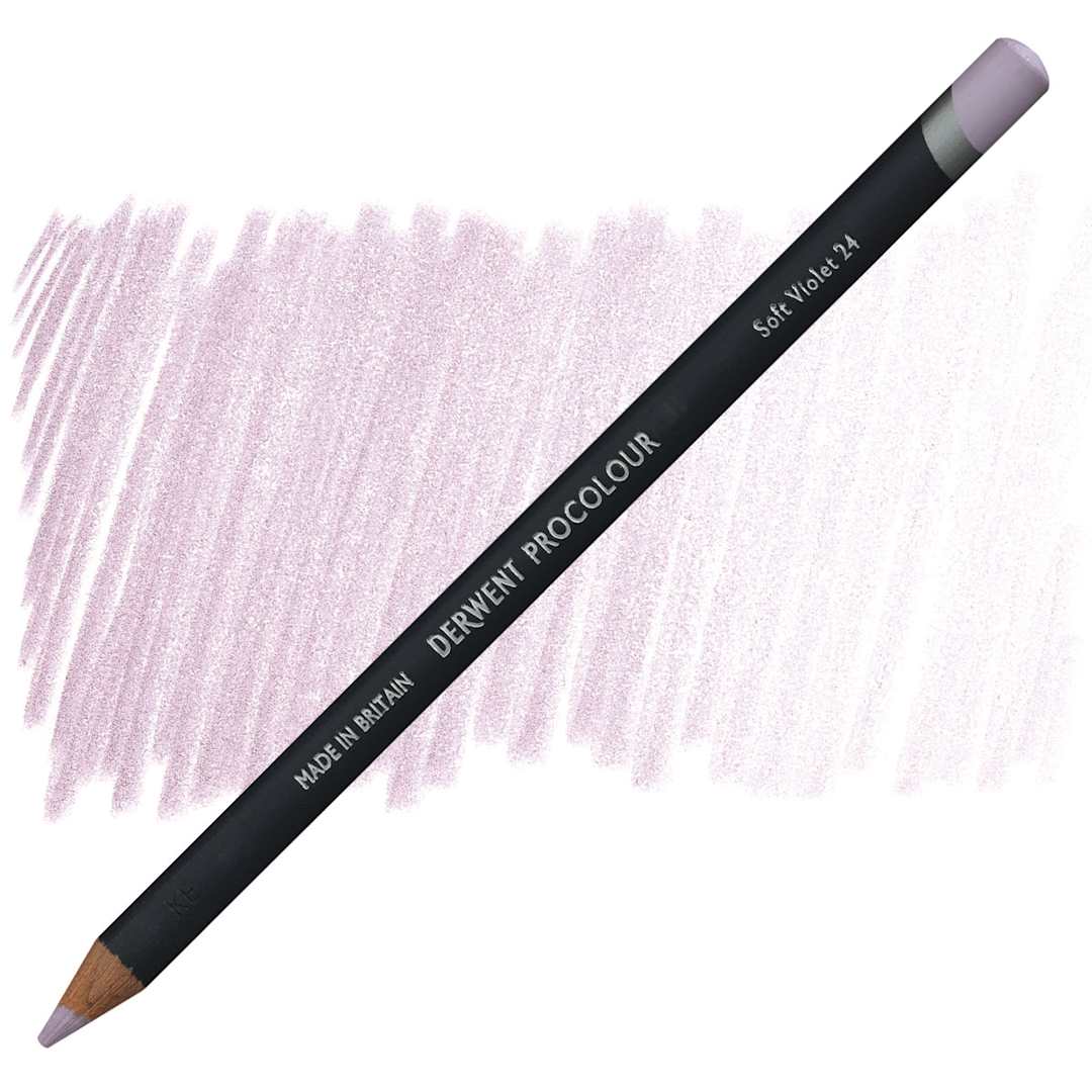 Open in modal - Derwent ProColour Colored Pencil - Soft Violet pencil and swatch