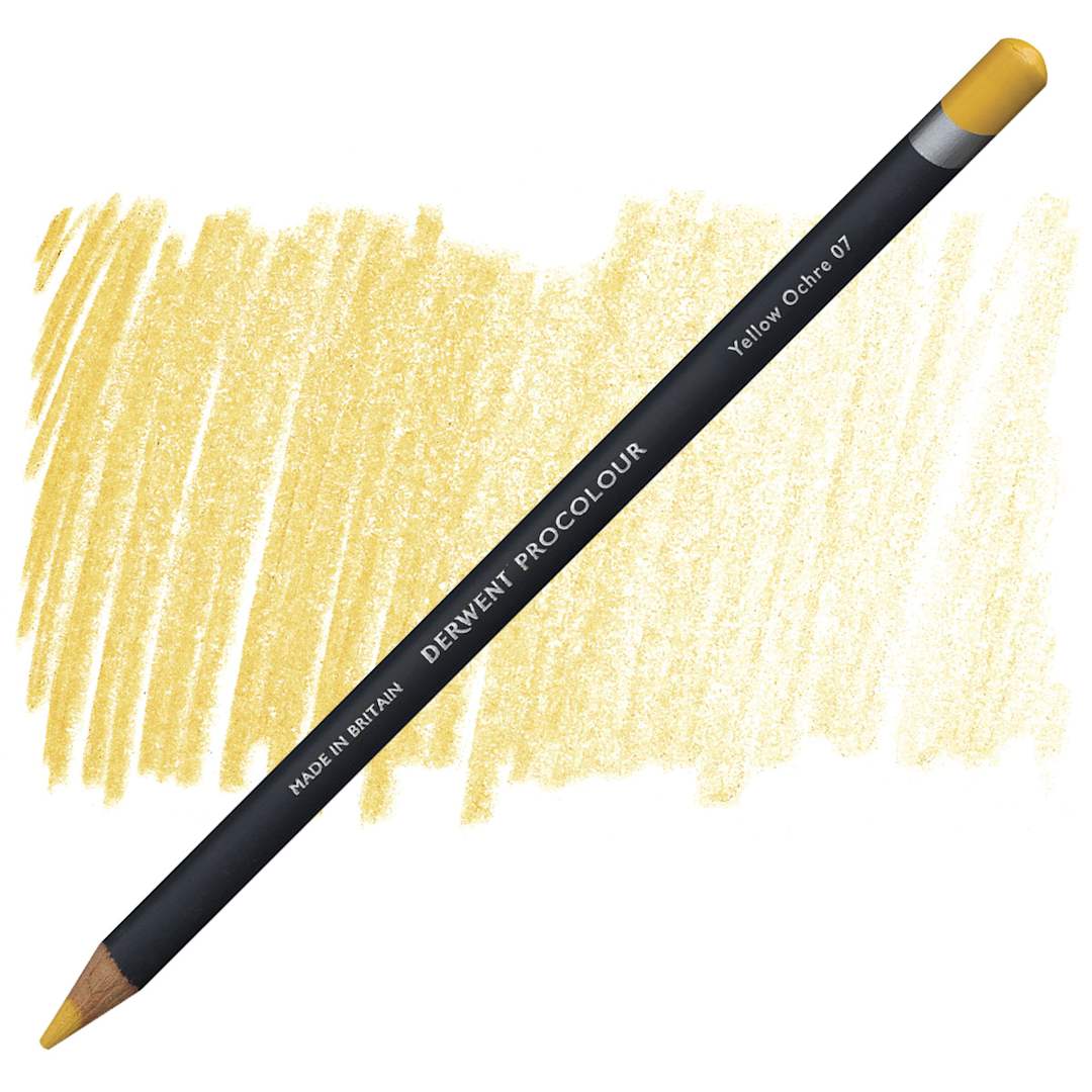 Open in modal - Derwent ProColour Colored Pencil - Yellow Ochre pencil and swatch