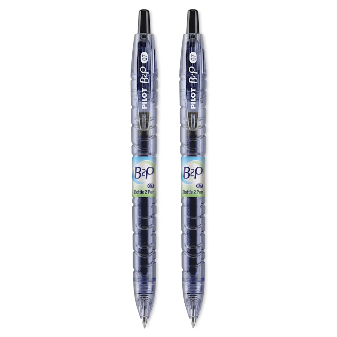 Open in modal - Pilot Begreen Bottle 2 Pen Rollerball Gel Pens - 0.7 mm, Black, Pkg of 2