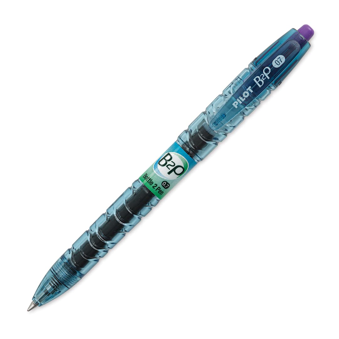 Open in modal - Pilot Begreen Bottle 2 Pen Rollerball Gel Pen  - Purple with the point extended