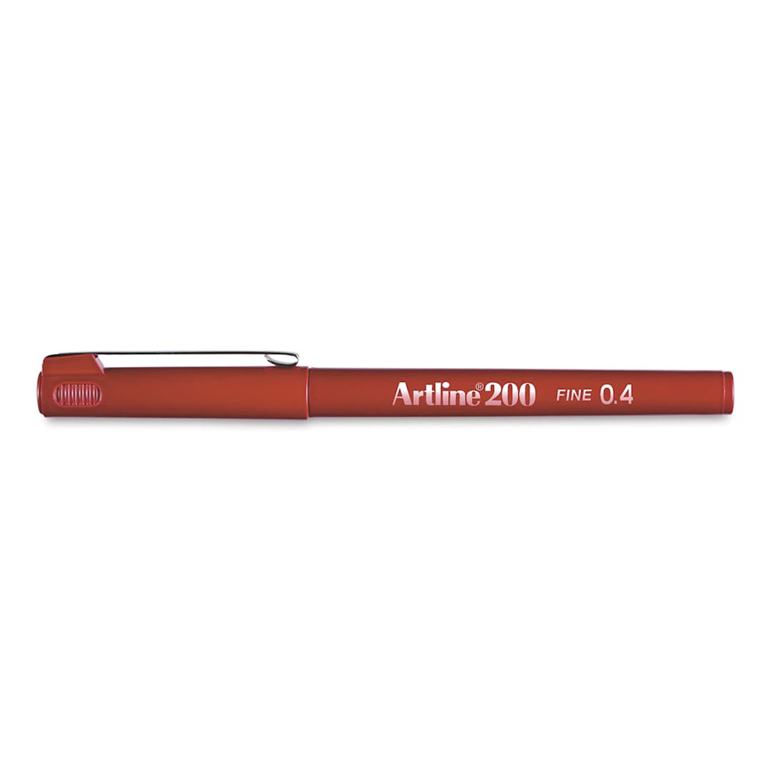 Open in modal - Artline 200 Writing Pen - 0.4 mm Tip, Dark Red