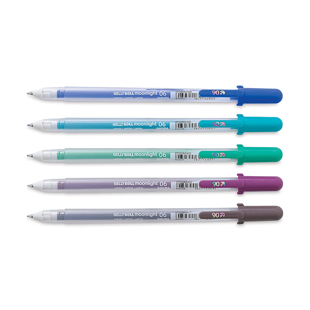 Open in modal - Sakura Gelly Roll Moonlight Pens - Dark Colors, Set of 5, Fine Point