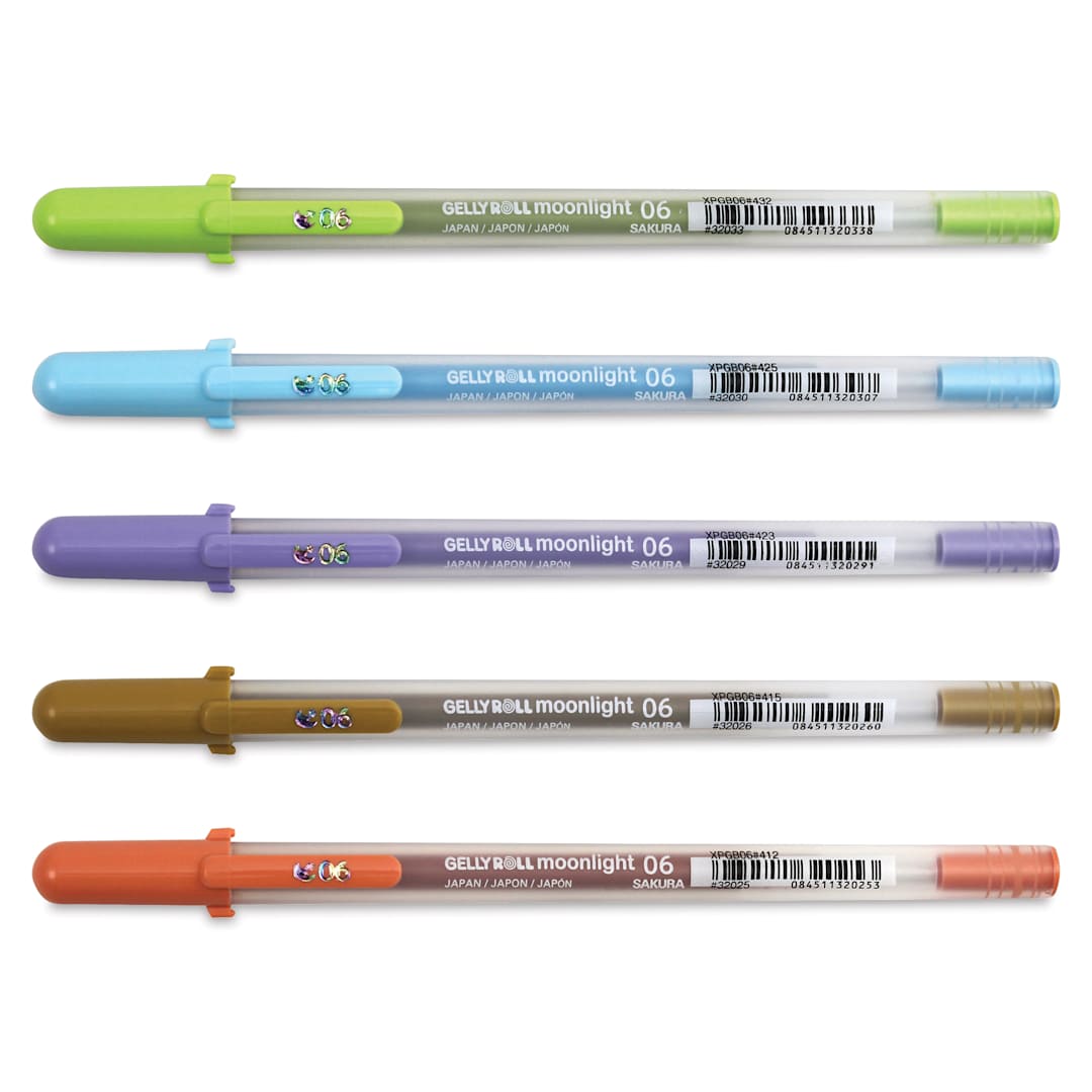 Open in modal - Sakura Gelly Roll Moonlight Pens - Pastel Colors, Set of 5, Fine Point