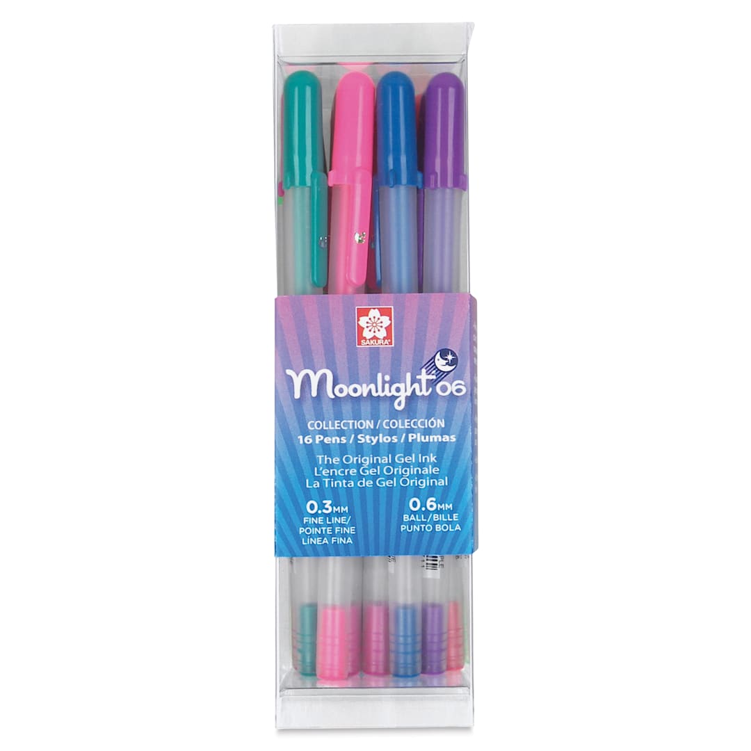 Open in modal - Sakura Gelly Roll Moonlight Pens - Assorted Colors, Set of 16, Fine Point front of packaging