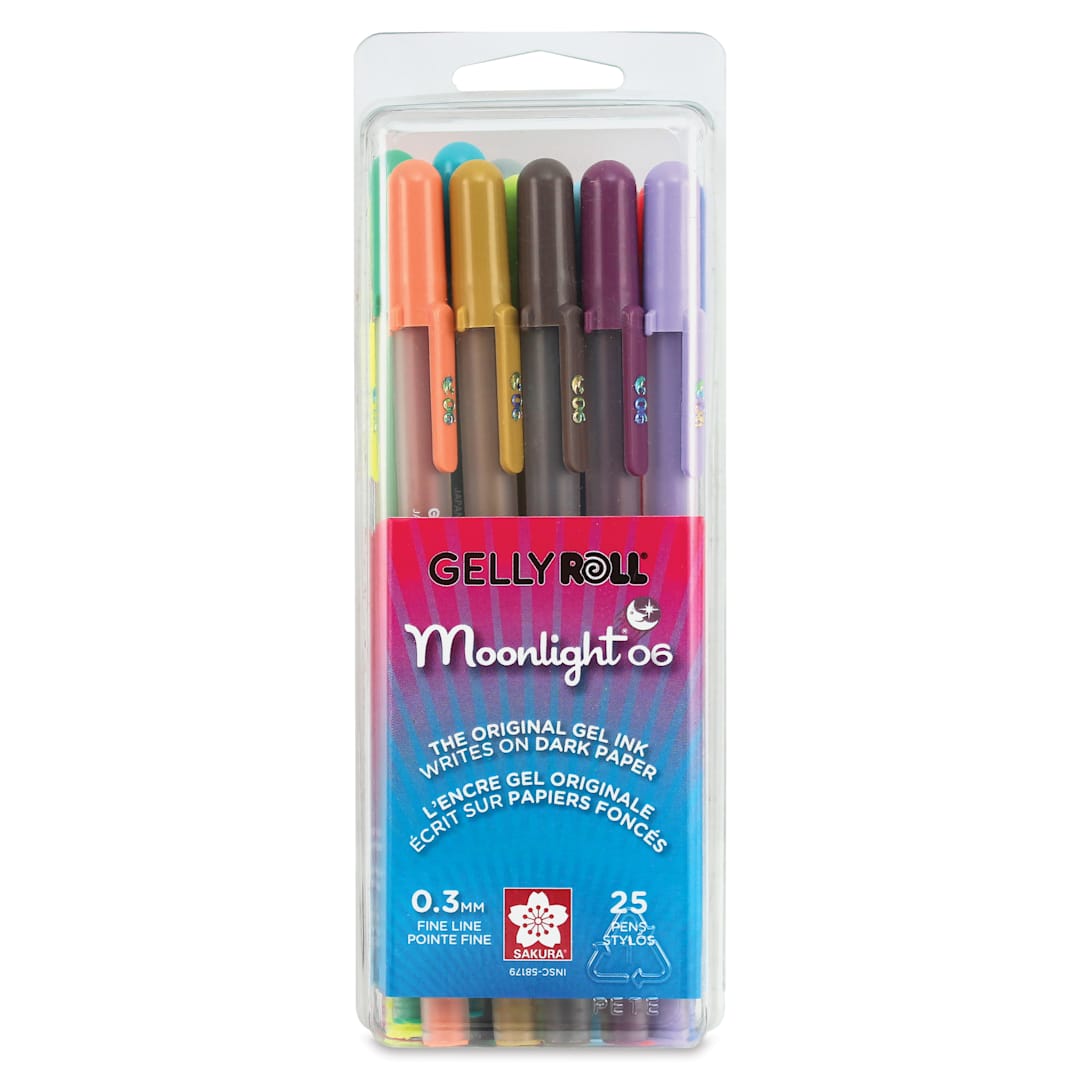Open in modal - Sakura Gelly Roll Moonlight Pens - Assorted Colors, Set of 25, Fine Point front of packaging