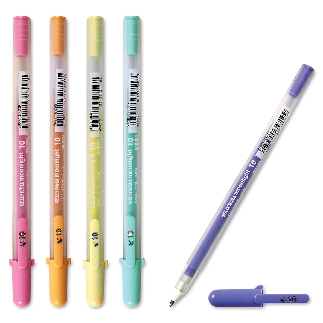 Open in modal - Sakura Gelly Roll Moonlight Pens - Pastel, Set of 5, Bold, out of packaging