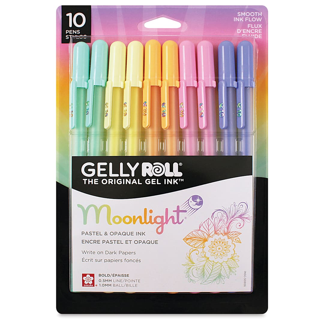 Open in modal - Sakura Gelly Roll Moonlight Pens - Pastel, Set of 10, Bold, front of the packaging