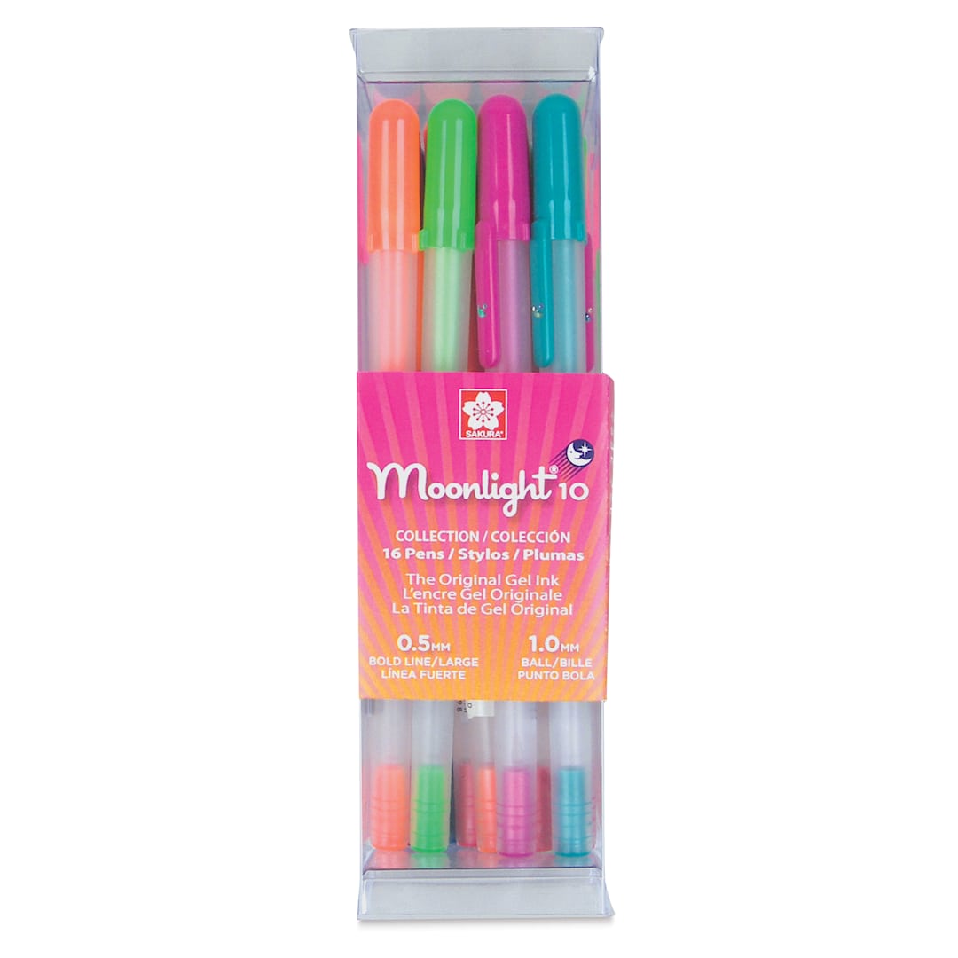 Open in modal - Sakura Gelly Roll Moonlight Pens -  Assorted Colors, Set of 16, Bold Point front of packaging