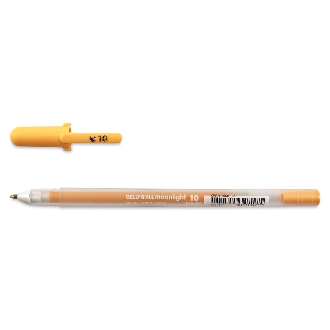 Open in modal - Sakura Gelly Roll Moonlight Pen - Pastel Orange, Bold Point with cap off