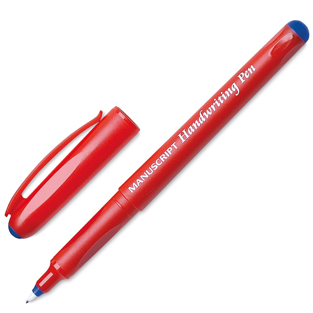 Open in modal - Manuscript Handwriting Pen Classroom Packs - Single pen shown at angle and uncapped
