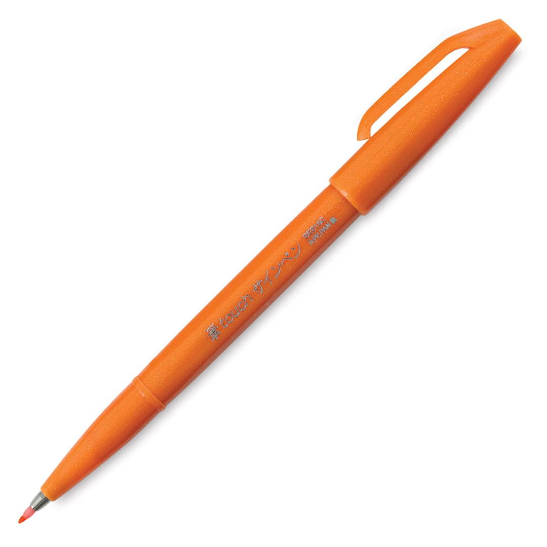 Open in modal - Pentel Arts Brush Tip Sign Pen - Orange