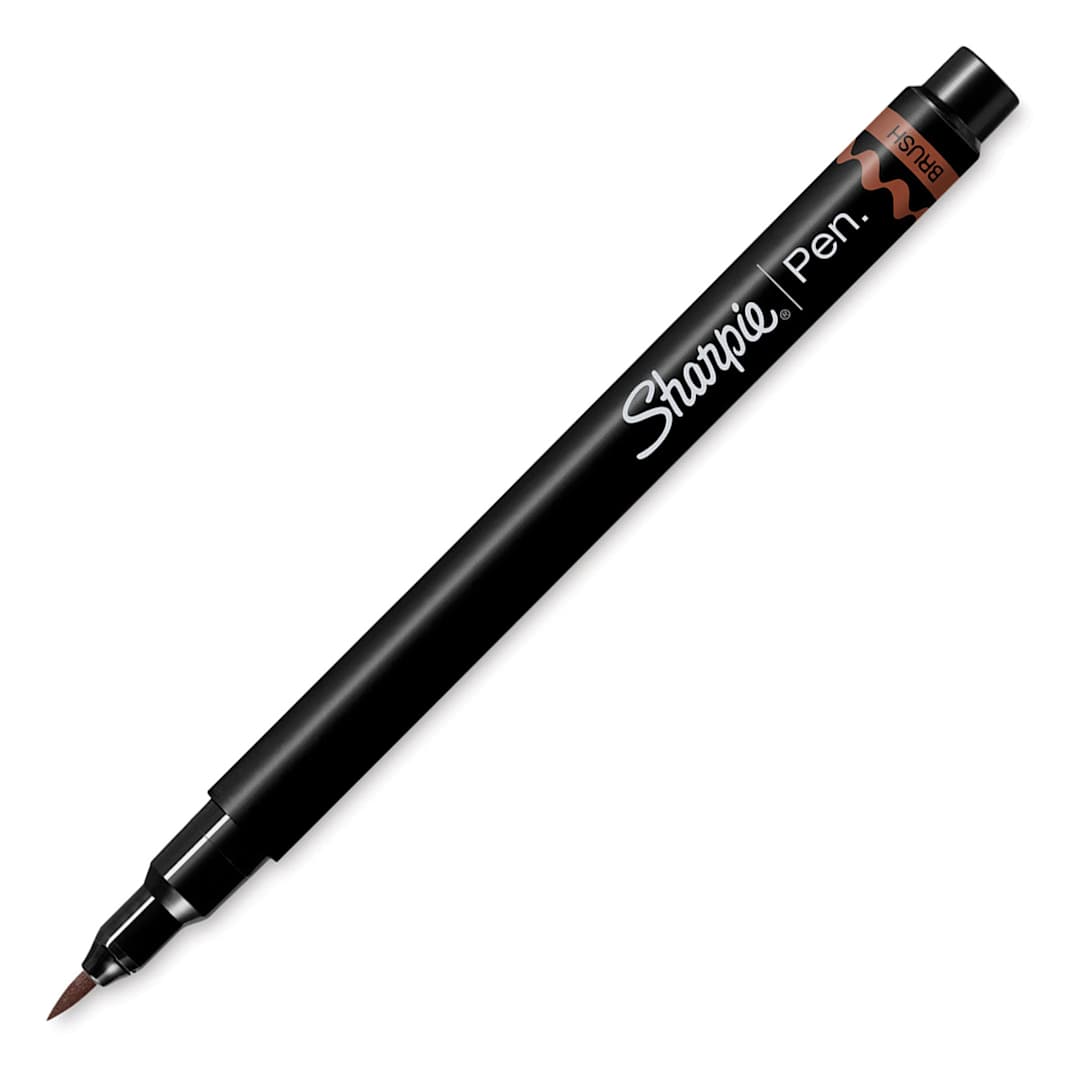 Open in modal - Sharpie Brush Tip Art Pen - Brown