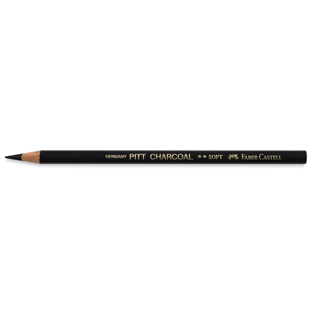 Open in modal - Faber-Castell Pitt Charcoal Pencils - Soft Charcoal Pencil shown horizontally