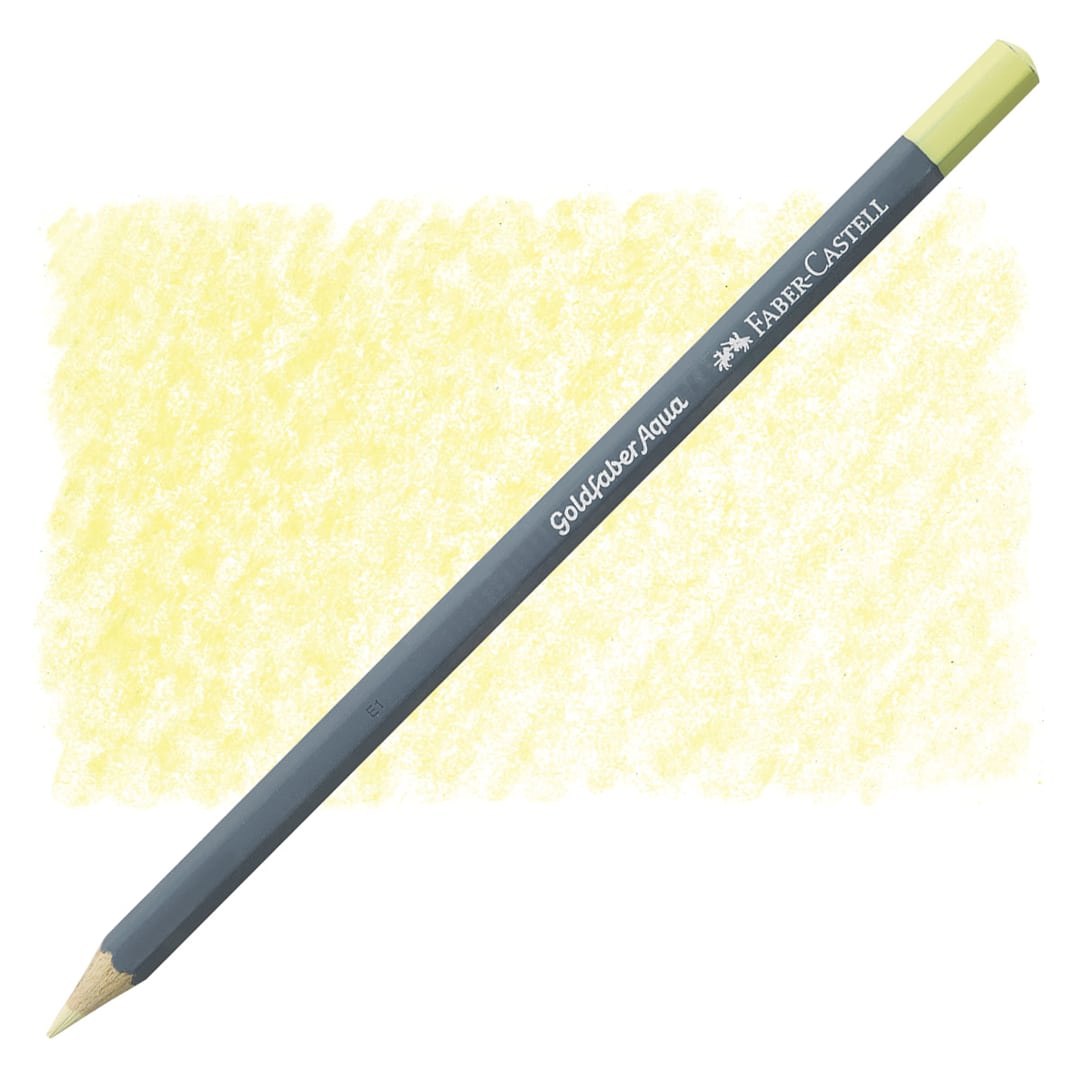 Open in modal - Faber Castell Goldfaber Aqua Watercolor Pencil - Pastel Chrome Yellow 406 pencil and swatch