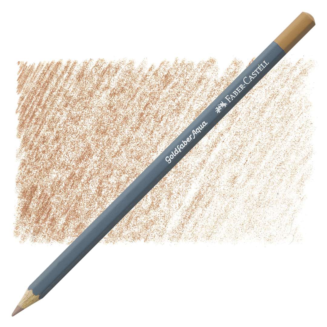 Open in modal - Faber Castell Goldfaber Aqua Watercolor Pencil - Pastel Umber 480 pencil and swatch