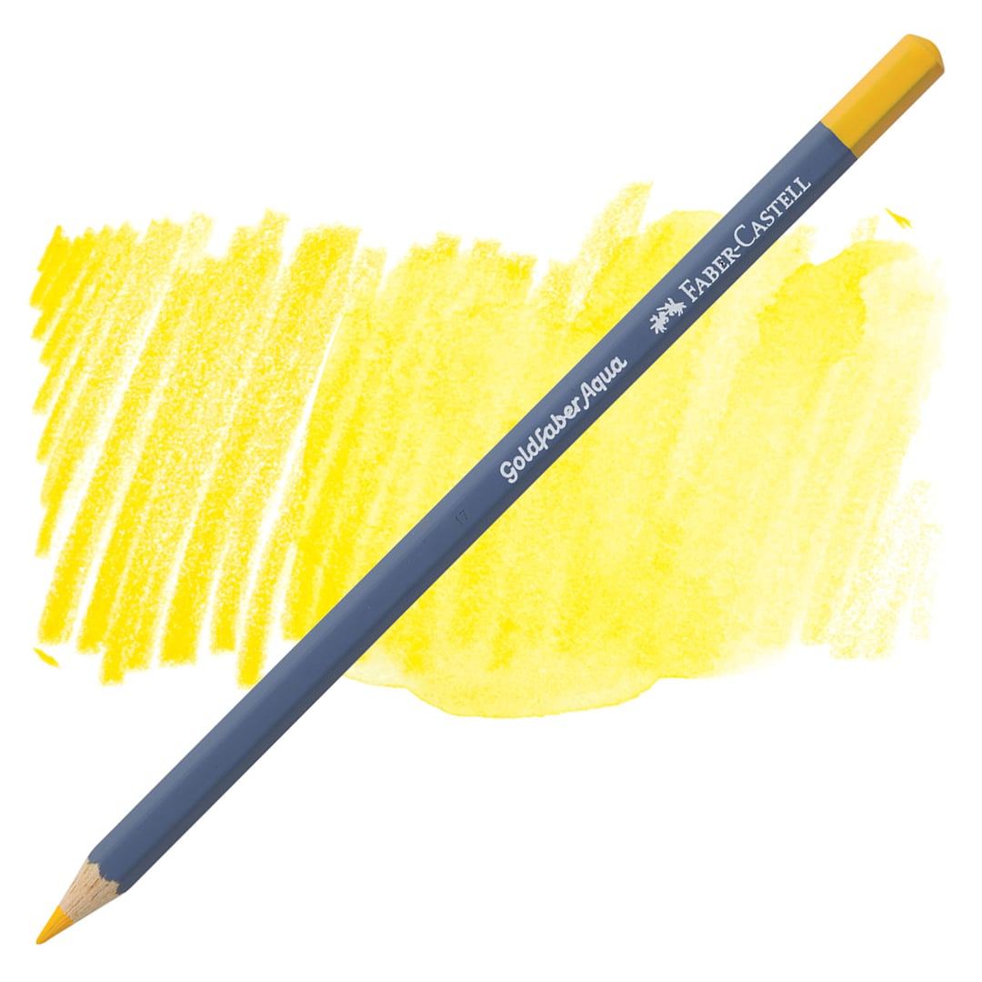 Open in modal - Faber Castell Goldfaber Aqua Watercolor Pencil - Dark Cadmium Yellow 108 pencil and swatch