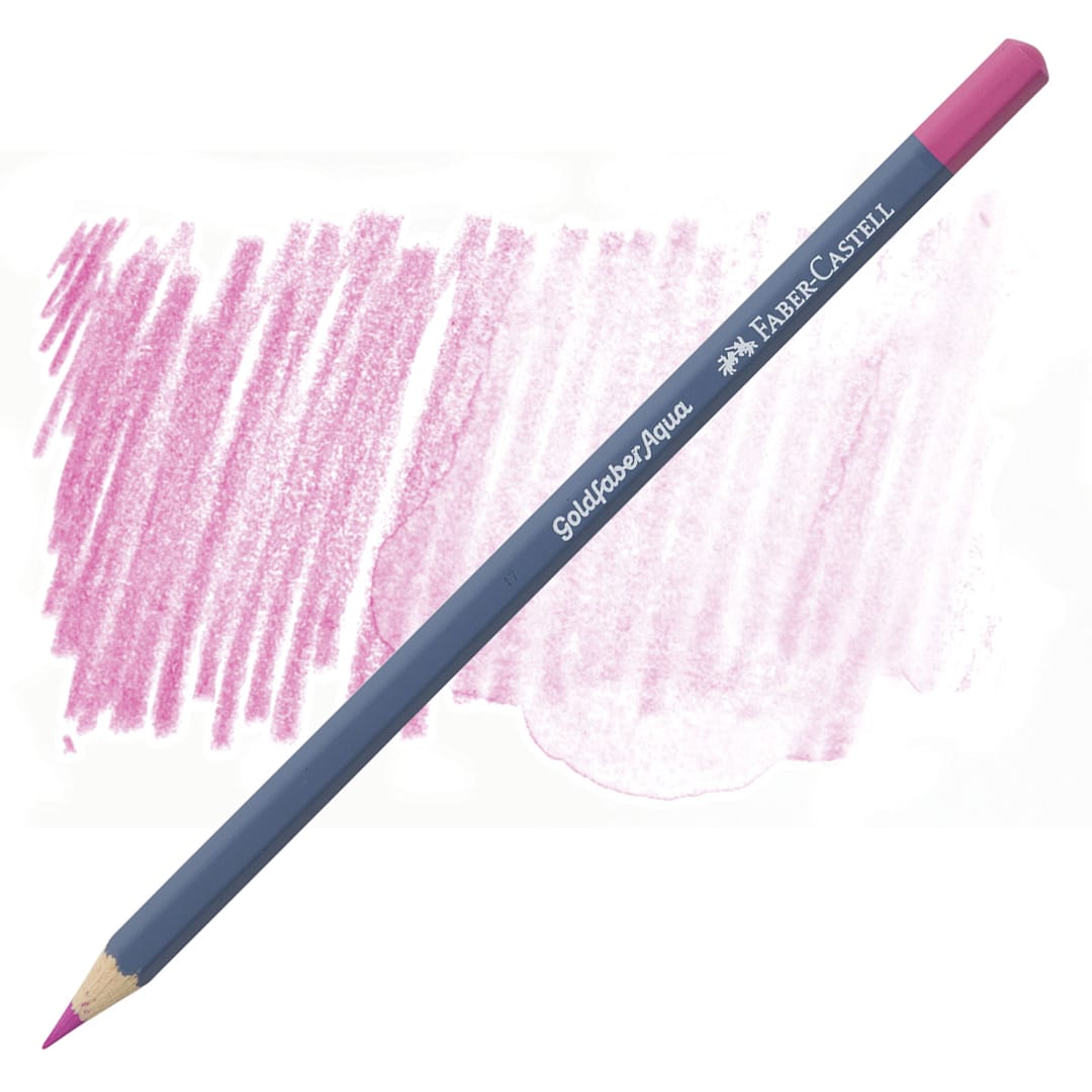 Open in modal - Faber Castell Goldfaber Aqua Watercolor Pencil - Light Magenta 119 pencil and swatch