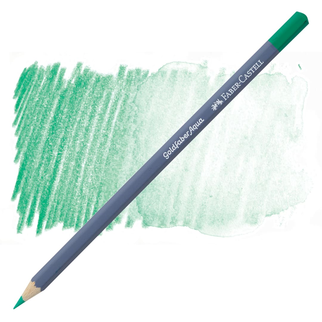 Open in modal - Faber Castell Goldfaber Aqua Watercolor Pencil - Light Phthalo Green 162 pencil and swatch