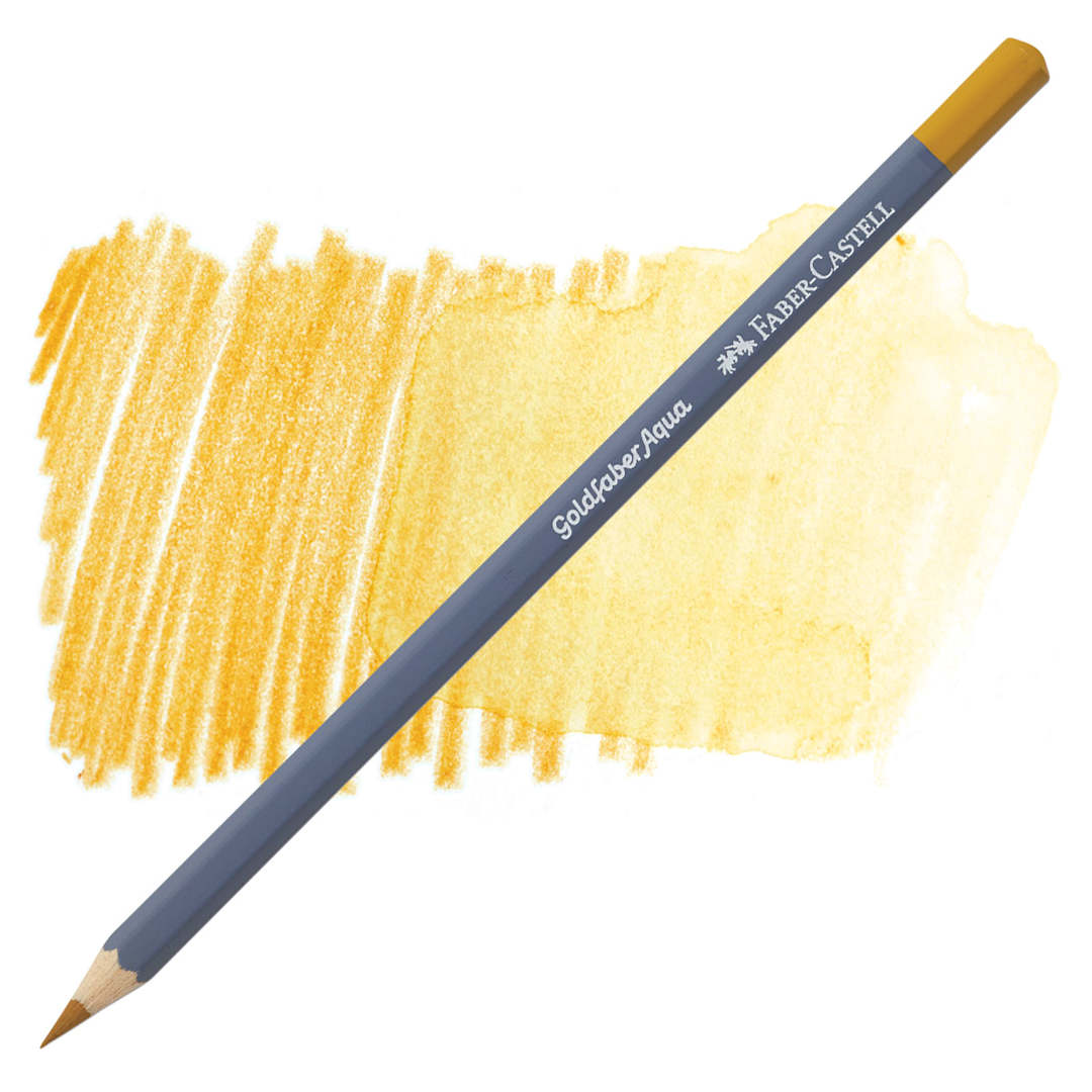 Open in modal - Faber Castell Goldfaber Aqua Watercolor Pencil - Light Yellow Ochre 183 pencil and swatch
