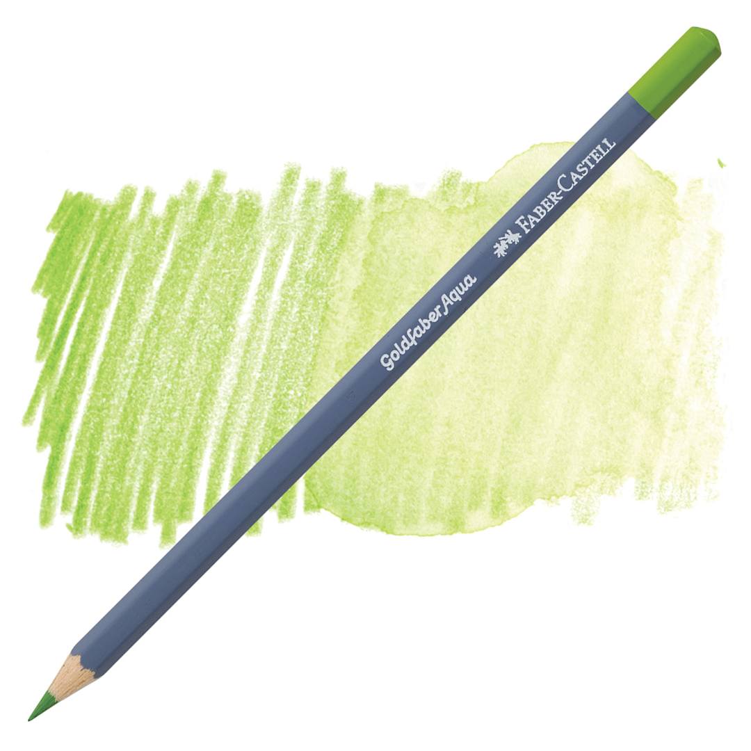 Open in modal - Faber Castell Goldfaber Aqua Watercolor Pencil - May Green 170 pencil and swatch