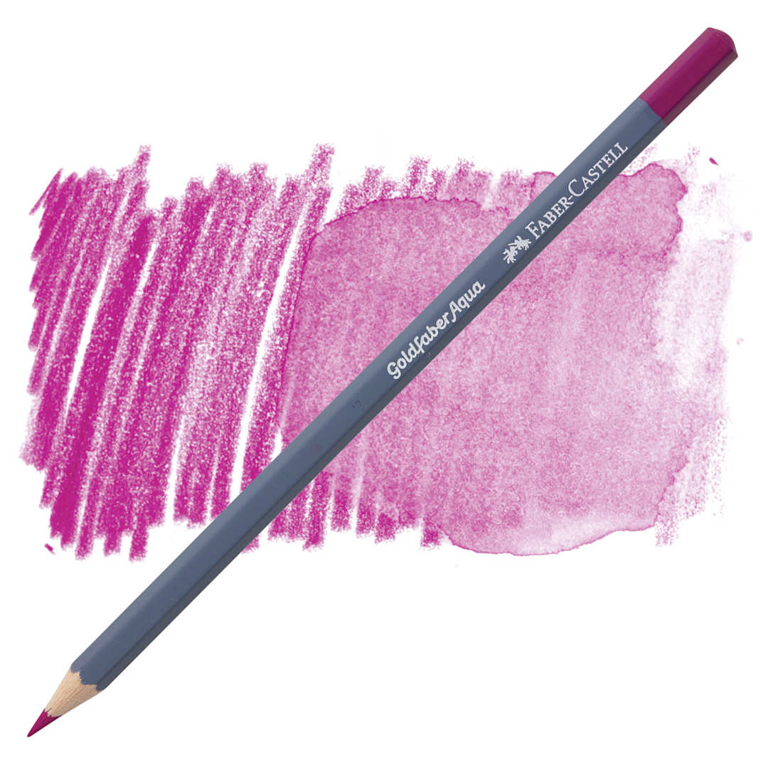Open in modal - Faber Castell Goldfaber Aqua Watercolor Pencil - Middle Purple Pink 125 pencil and swatch