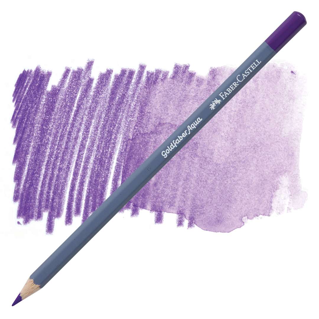 Open in modal - Faber Castell Goldfaber Aqua Watercolor Pencil - Purple Violet 136 pencil and swatch