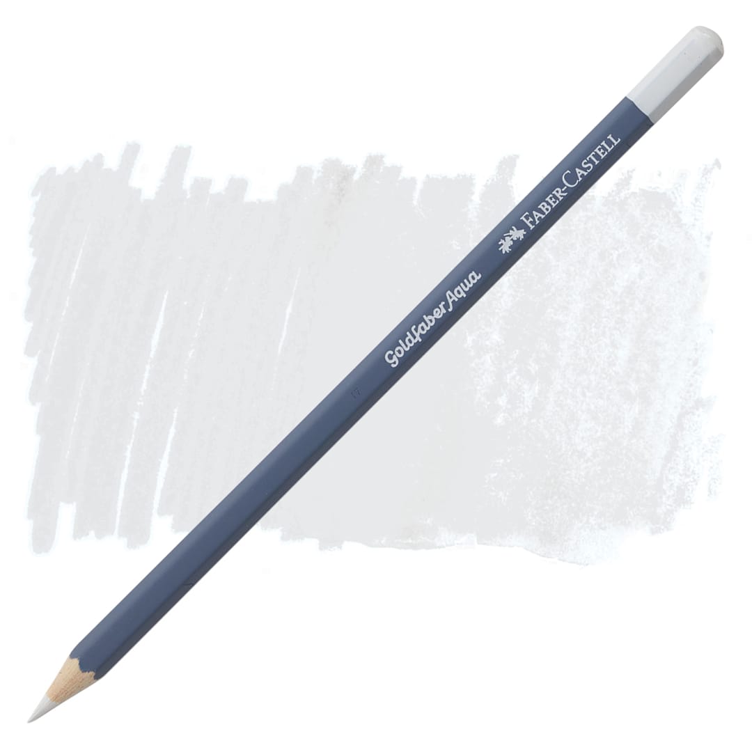 Open in modal - Faber Castell Goldfaber Aqua Watercolor Pencil -  White 101 pencil and swatch