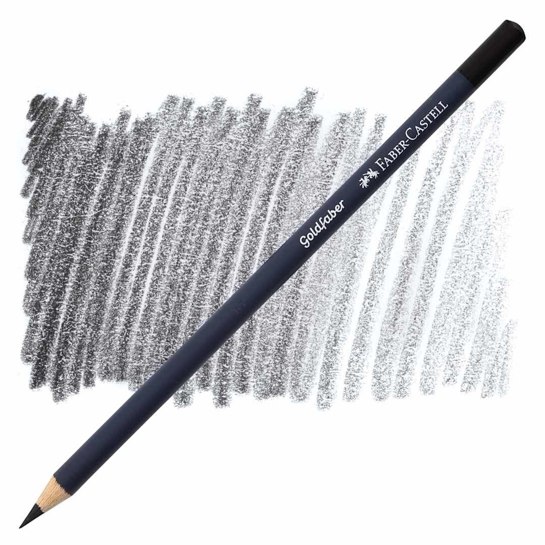 Open in modal - Faber-Castell Goldfaber Color Pencil - Black 199 pencil and swatch