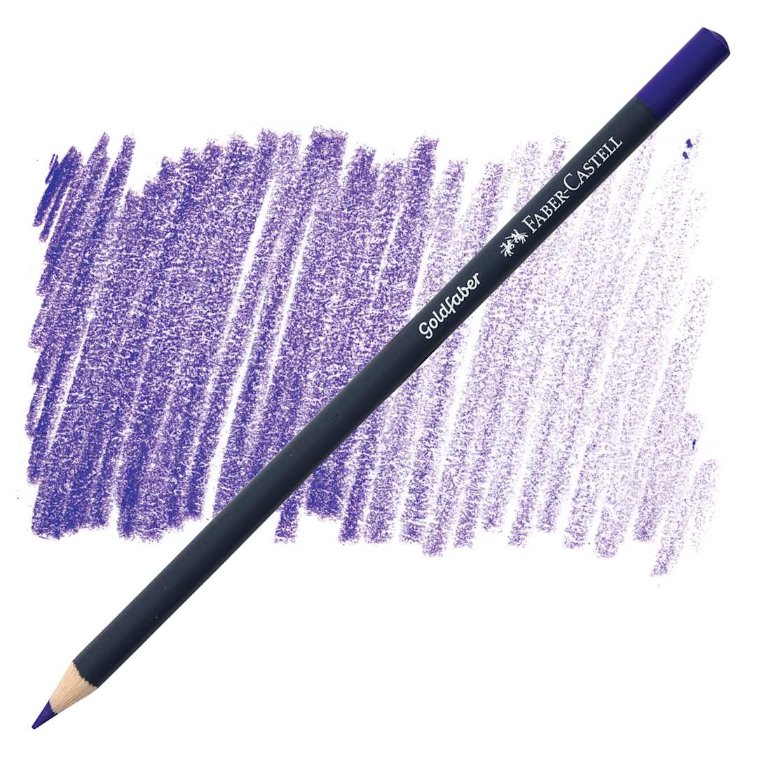Open in modal - Faber-Castell Goldfaber Color Pencil - Blue Violet 137 pencil and swatch
