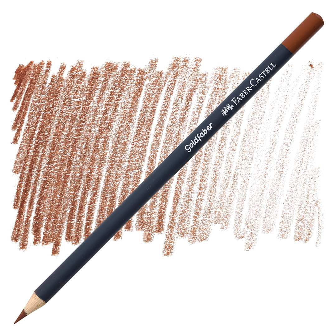 Open in modal - Faber-Castell Goldfaber Color Pencil - Burnt Sienna 283 pencil and swatch