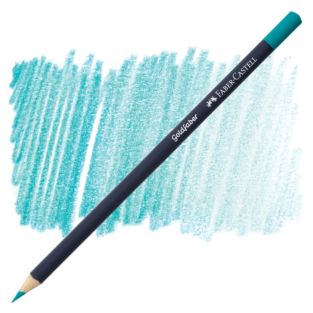 Open in modal - Faber-Castell Goldfaber Color Pencil - Cobalt Green 156 pencil and swatch