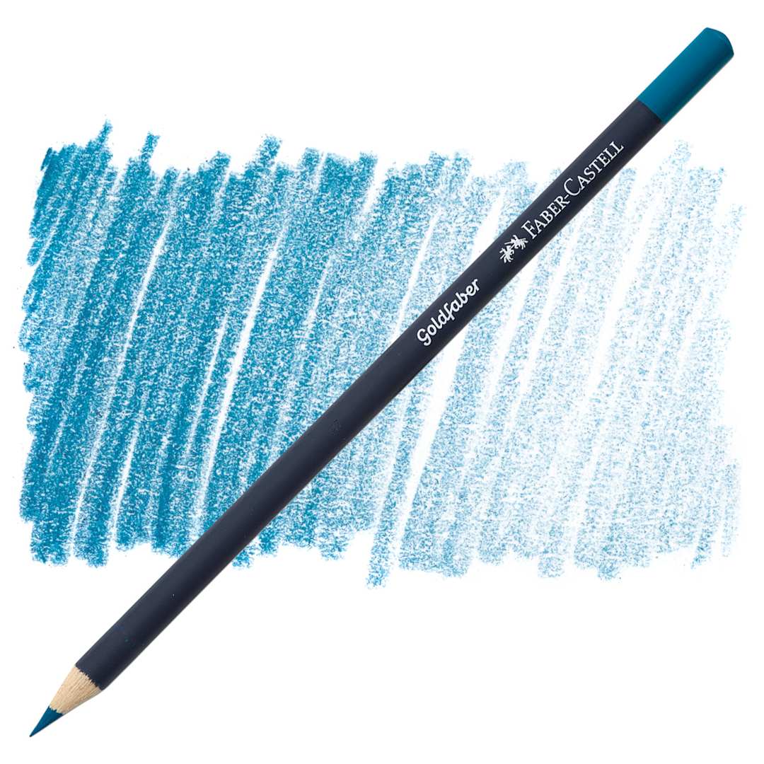 Open in modal - Faber-Castell Goldfaber Color Pencil - Cobalt Turquoise 153 pencil and swatch