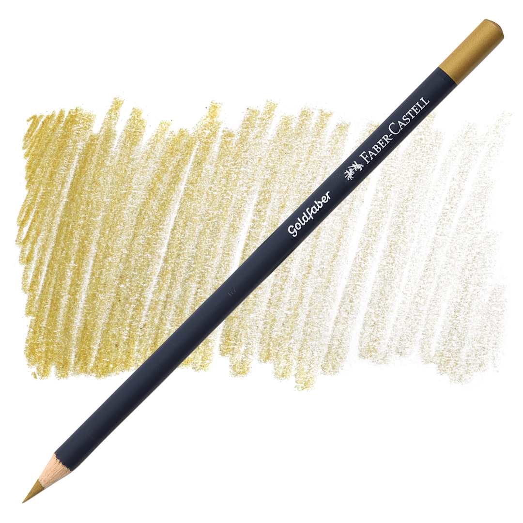 Open in modal - Faber-Castell Goldfaber Color Pencil - Gold 250 pencil and swatch