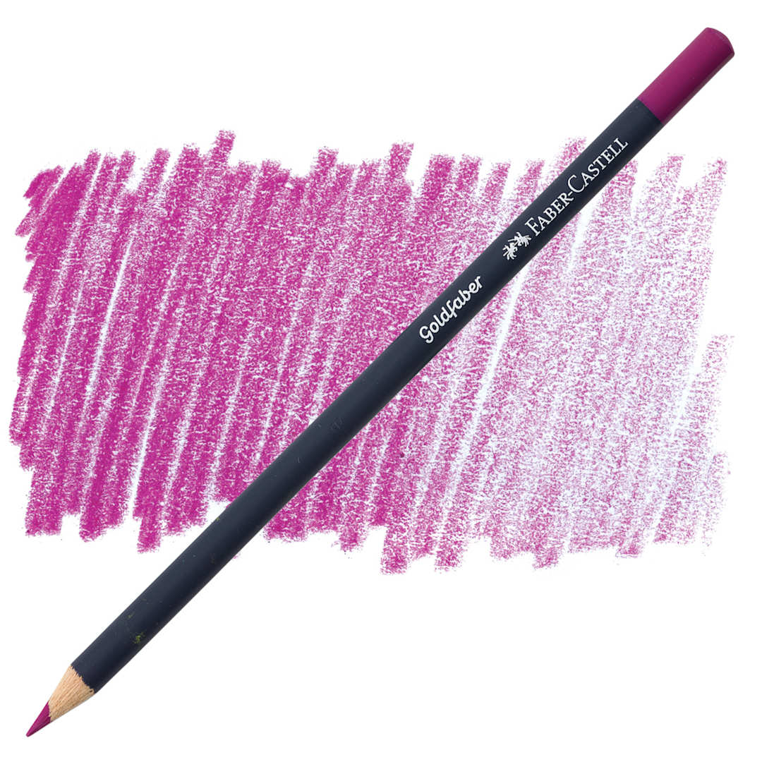 Open in modal - Faber-Castell Goldfaber Color Pencil - Middle Purple Pink 125 pencil and swatch