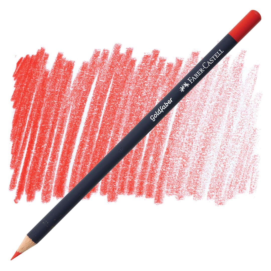 Open in modal - Faber-Castell Goldfaber Color Pencil - Scarlet Red 118 pencil and swatch