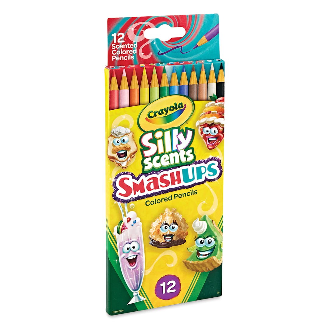 Open in modal - Crayola Silly Scents Colored Pencils - Set of 12, Smash Ups, front of the packaging