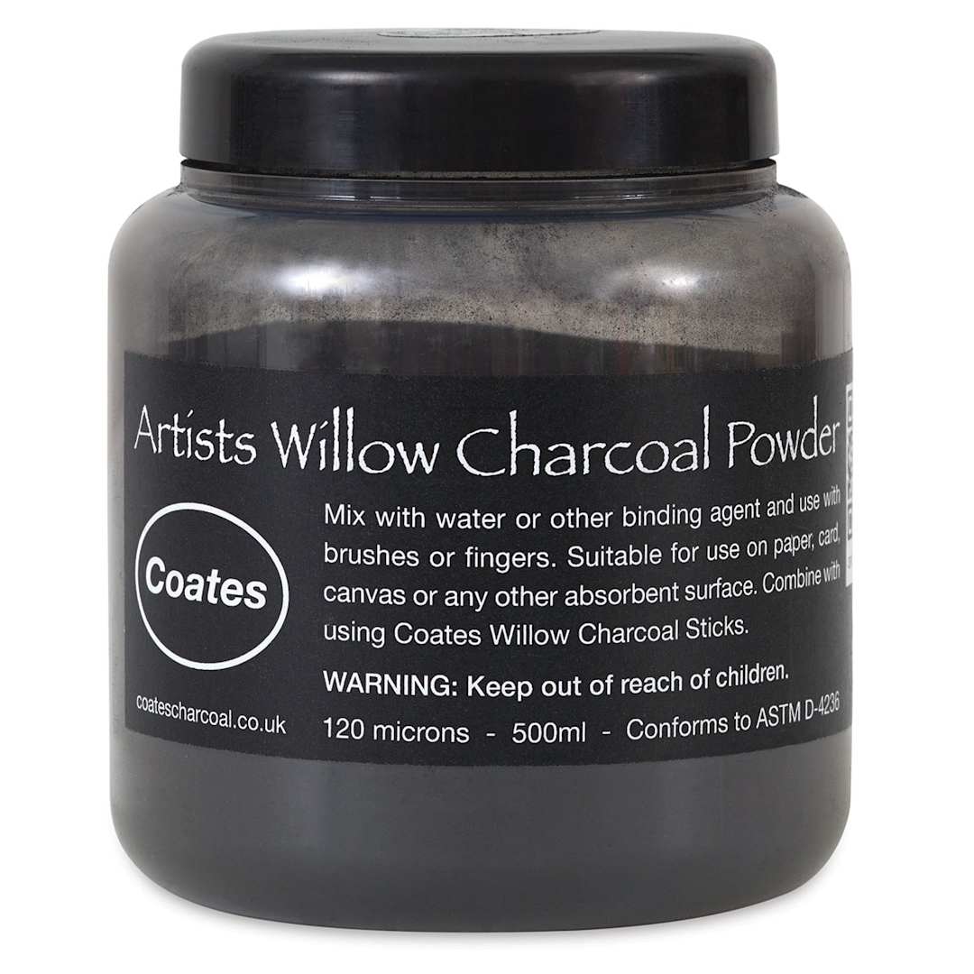 Open in modal - Coates Willow Charcoal Powder - 500 ml jar, front view